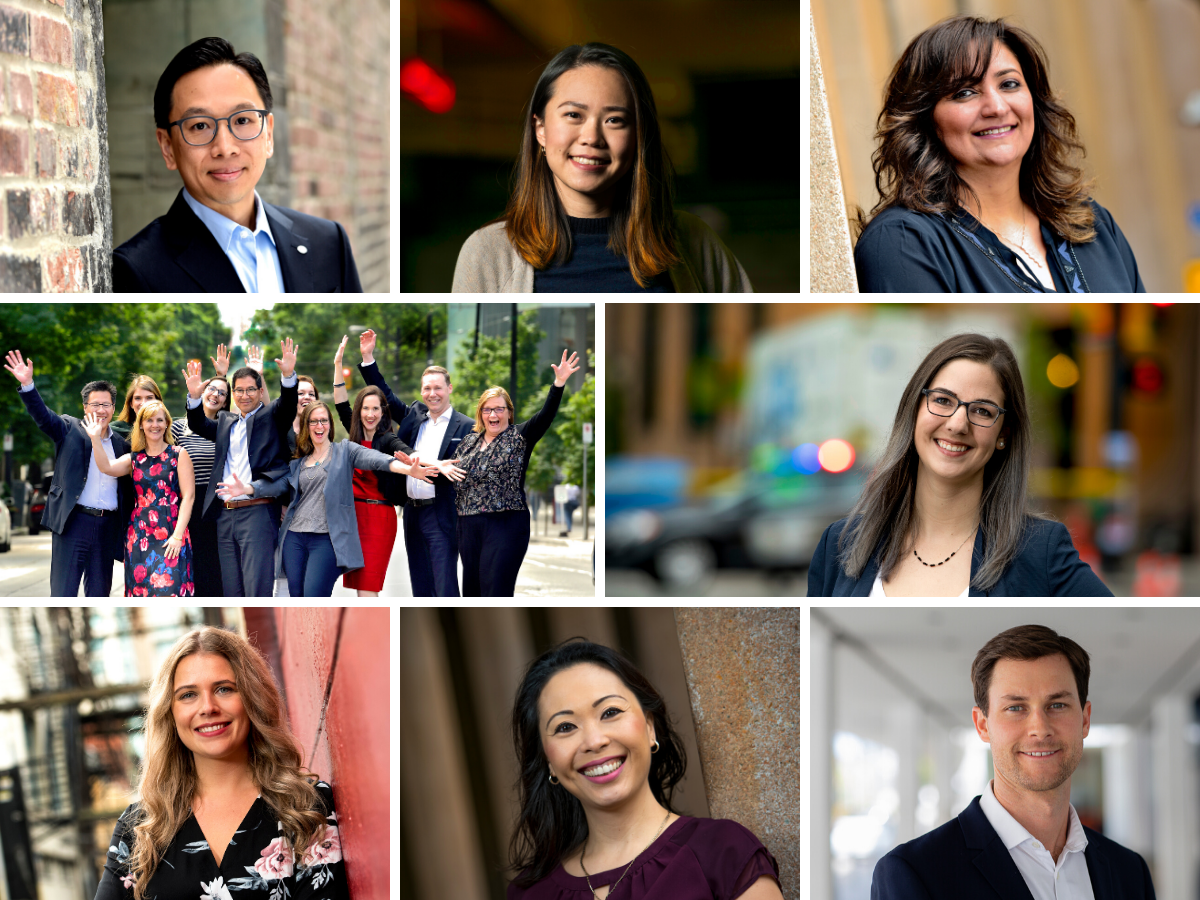 Blog Post Header Image BC%27s Top Employer 2020_0 A diverse collage of headshots and group photos of many professional, smiling men and women